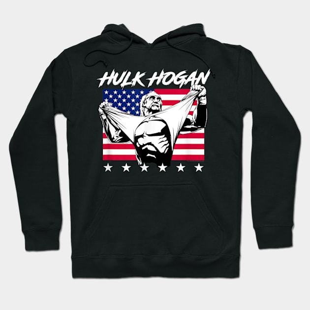 Hulk Hogan American Flag Centered Hoodie by Holman